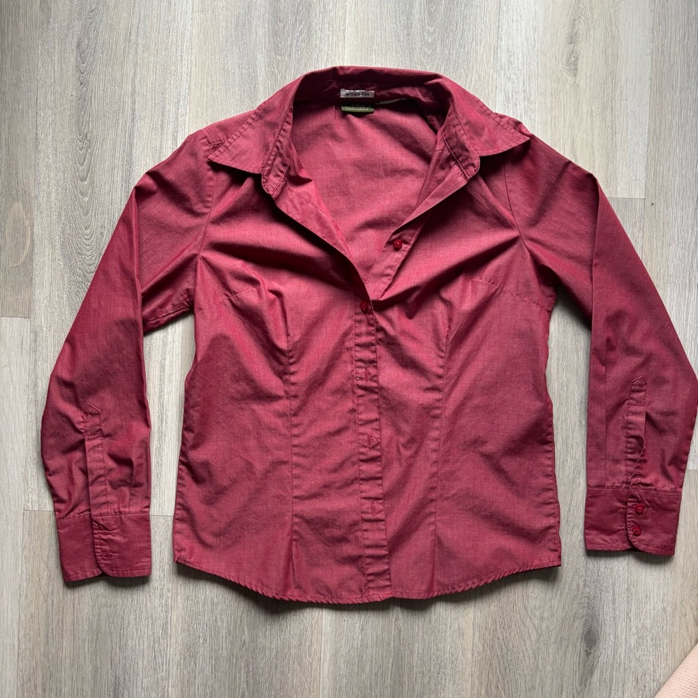 Red button down long sleeve